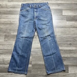 Vintage 70s Levis Flared‎ Faded Distressed Jeans Orange Tab Clasp 34x28 Talon 42